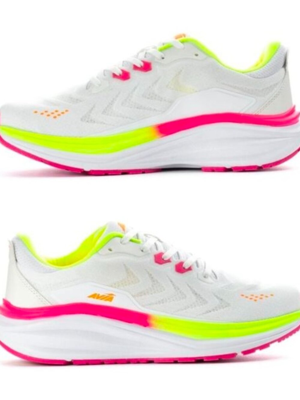 Avia Avi-Move Women's Wide White Yellow Pink Running Shoes Size 9 Wide NEW